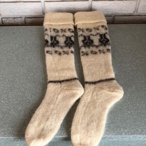 Genuine wool Nordic knee high socks